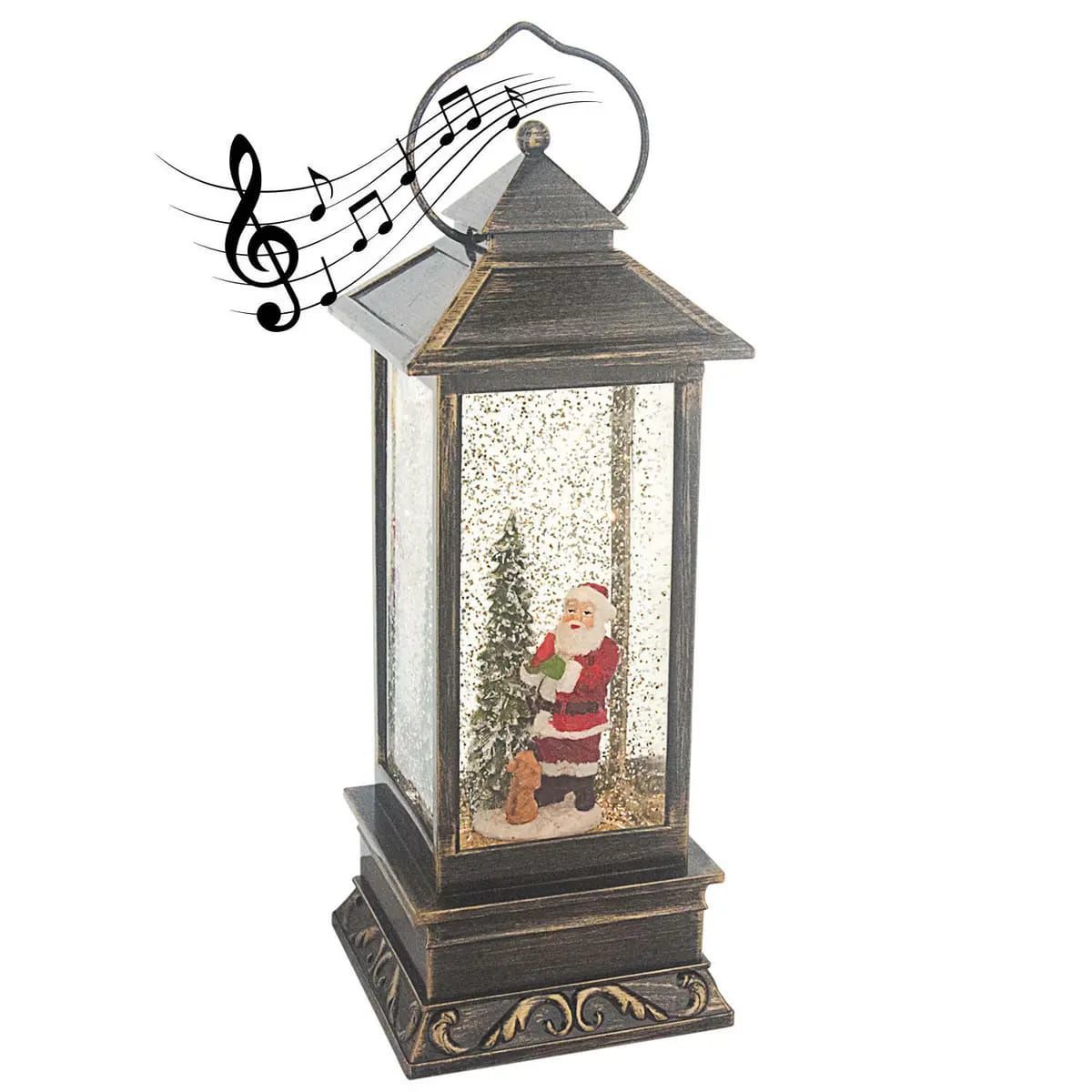 GENERICO - Lampara de Navidad con luces LED efectos de nieve y musical de Navidad