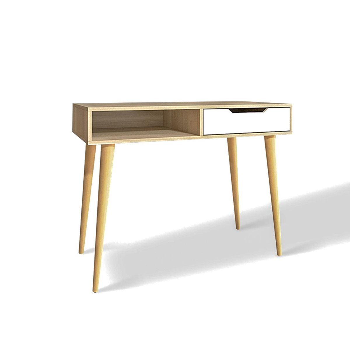 VENTITAS HOME - COMBO Velador y Escritorio Ágatha 1 Cajón Color Duna