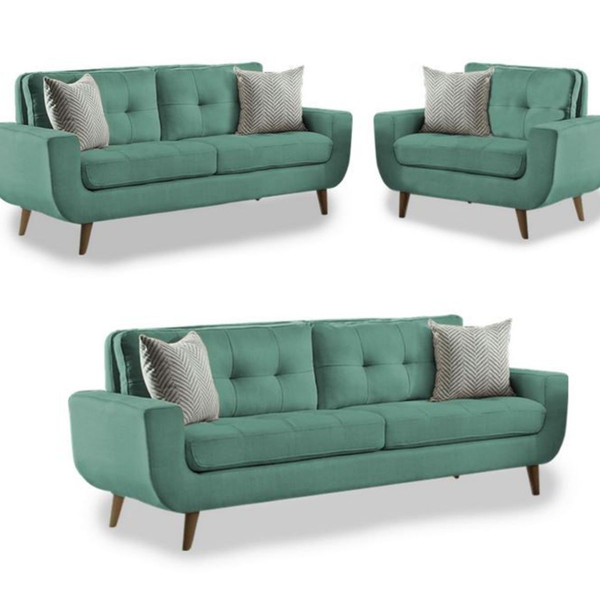 GENERICO - Juego de Sala Berlín 3-2-1 - Verde Jade