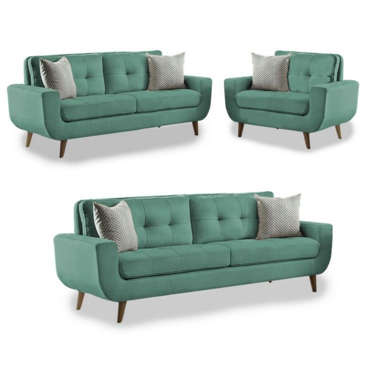 GENERICO - Juego de Sala Berlín 3-2-1 - Verde Jade