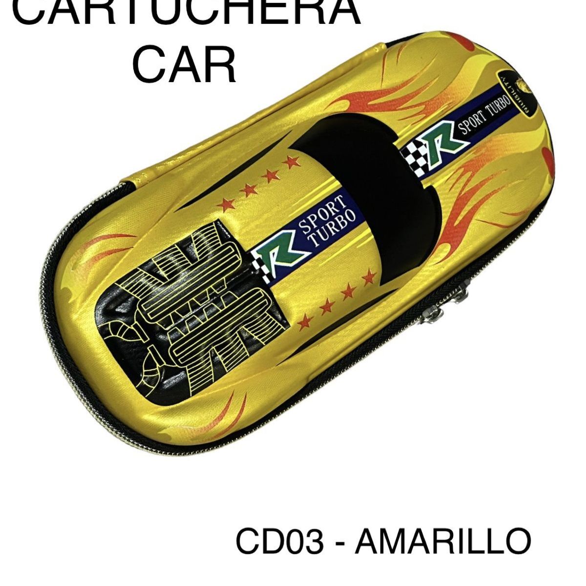 GENERICO - CARTUCHERA DE NIÑO CAR 3D AMARILLO