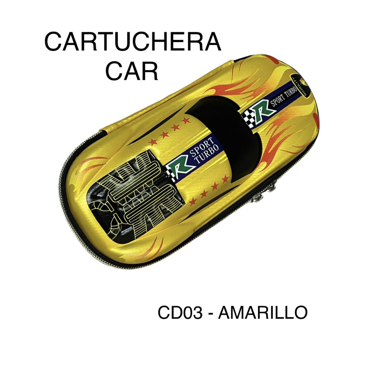 GENERICO - CARTUCHERA DE NIÑO CAR 3D AMARILLO