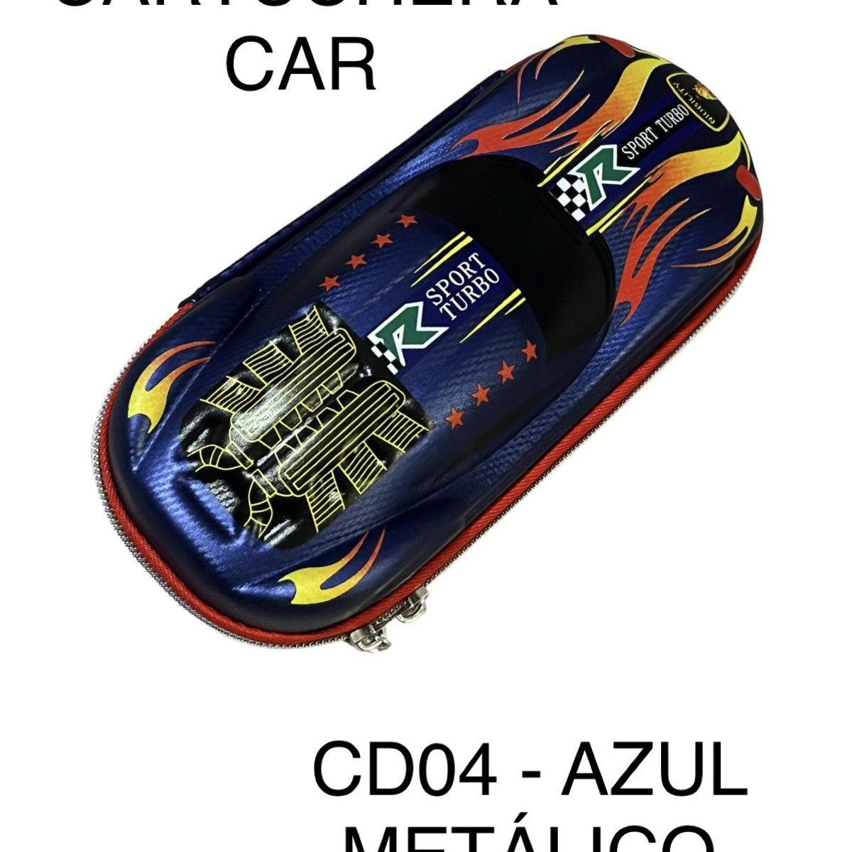 GENERICO - CARTUCHERA DE NIÑO CAR 3D AZUL METALICO