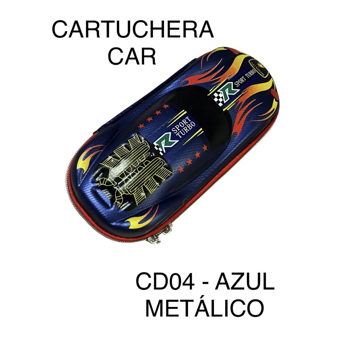 GENERICO - CARTUCHERA DE NIÑO CAR 3D AZUL METALICO