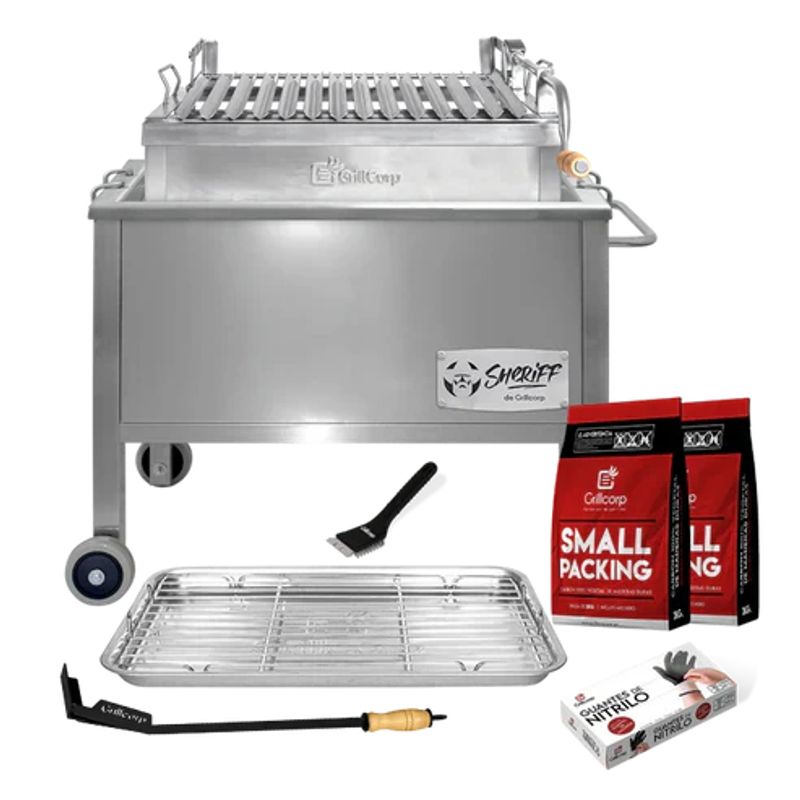 GRILLCORP - Caja China Mediana Venecia Inoxidable con parrilla de levante Inoxidable