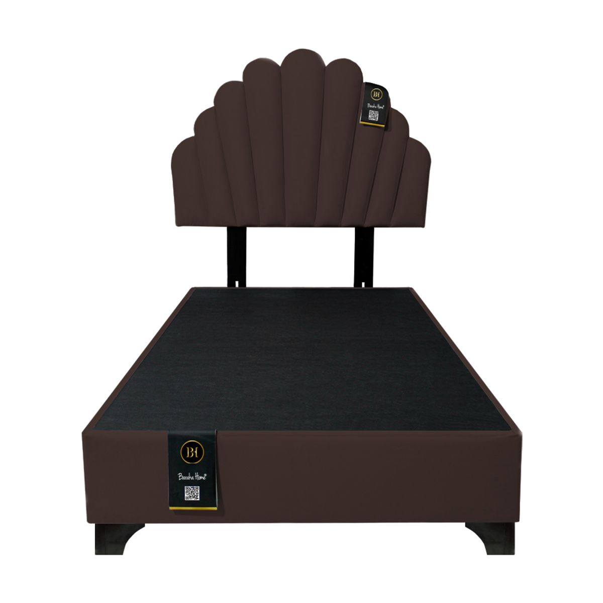 BARAKA HOME - Dormitorio Afrodita + Cabecera patas ajustables 1.5 plz - Chocolate