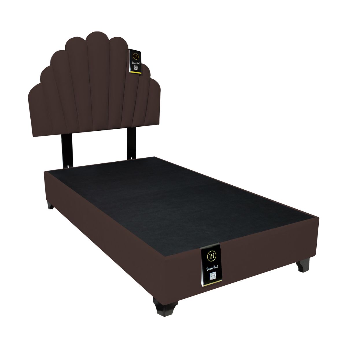 BARAKA HOME - Dormitorio Afrodita + Cabecera patas ajustables 1.5 plz - Chocolate