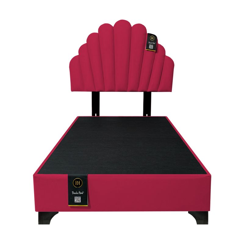 BARAKA HOME - Dormitorio Afrodita + Cabecera patas ajustables 1.5 plz - Rojo