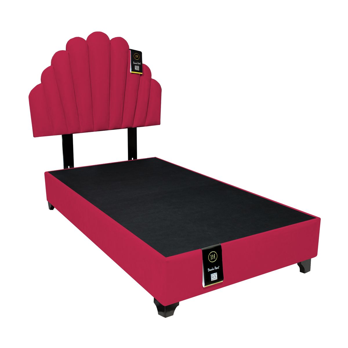 BARAKA HOME - Dormitorio Afrodita + Cabecera patas ajustables 1.5 plz - Rojo