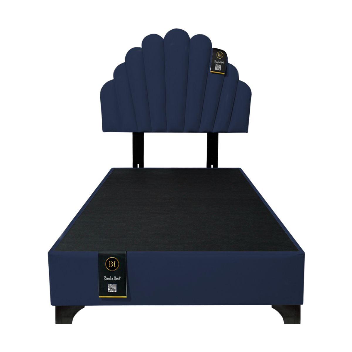 BARAKA HOME - Dormitorio Afrodita + Cabecera patas ajustables 1.5 plz - Azul marino