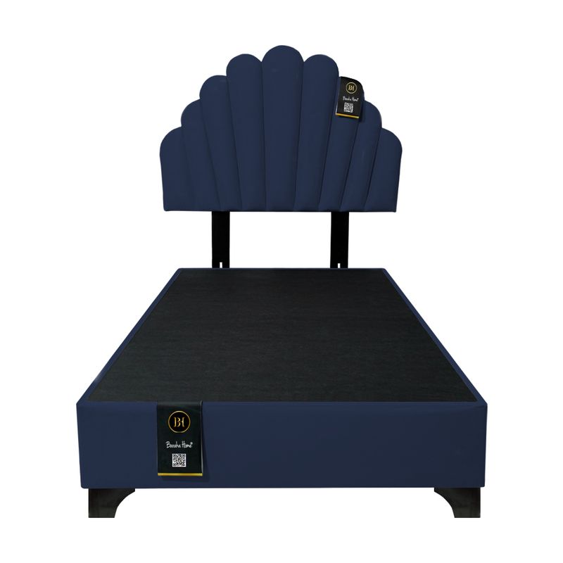 BARAKA HOME - Dormitorio Afrodita + Cabecera patas ajustables 1.5 plz - Azul marino