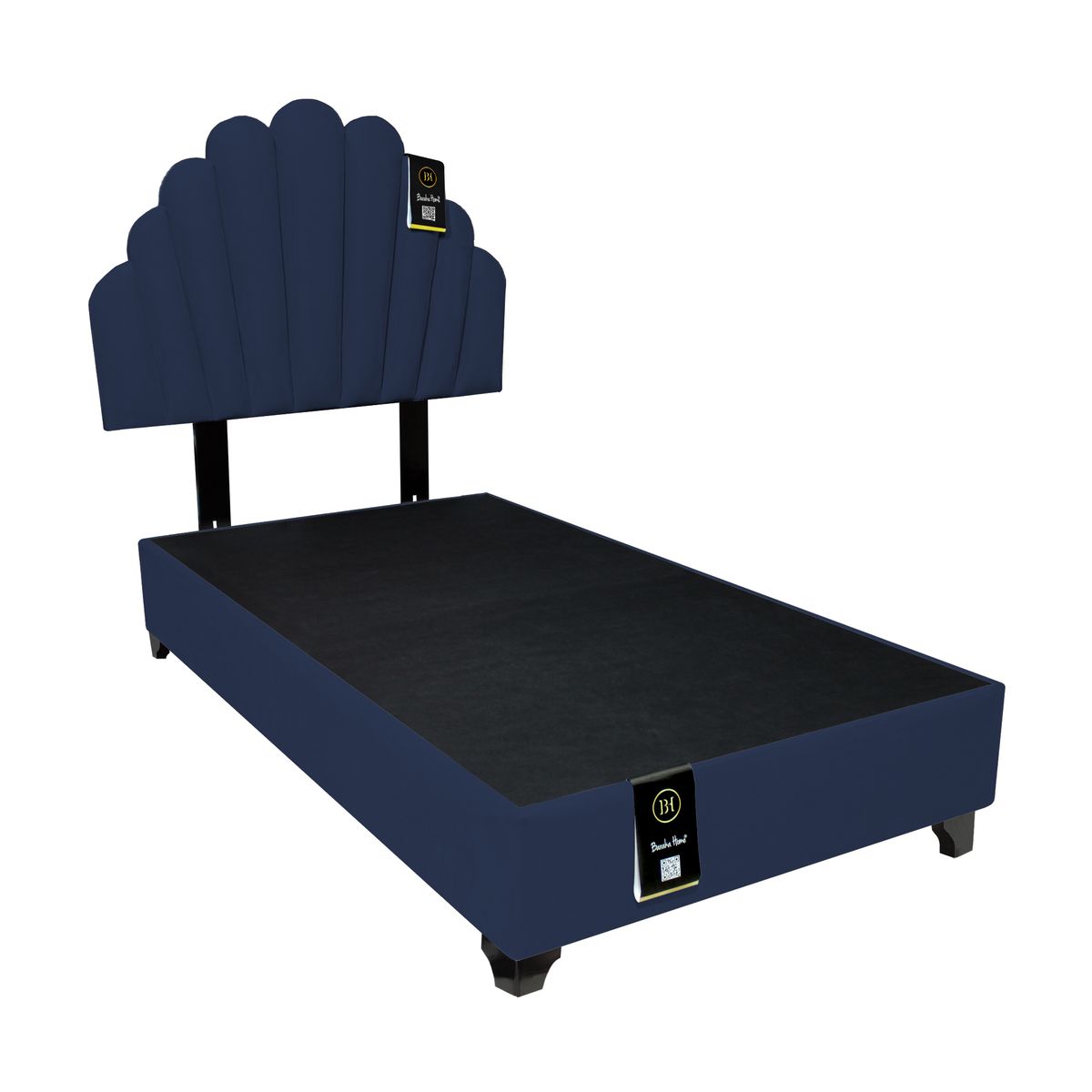 BARAKA HOME - Dormitorio Afrodita + Cabecera patas ajustables 1.5 plz - Azul marino
