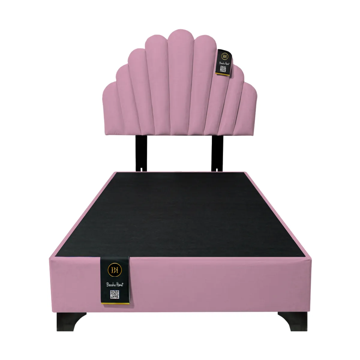 BARAKA HOME - Dormitorio Afrodita + Cabecera patas ajustables 1.5 plz - Rosado