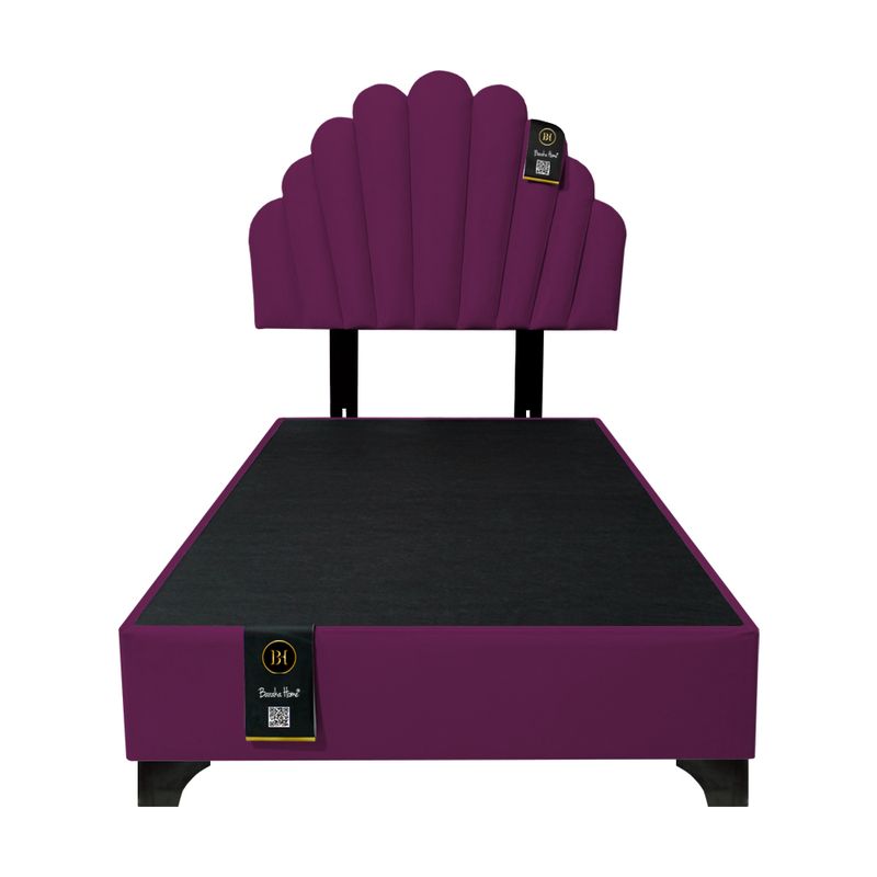 BARAKA HOME - Dormitorio Afrodita + Cabecera patas ajustables 1.5 plz - Púrpura