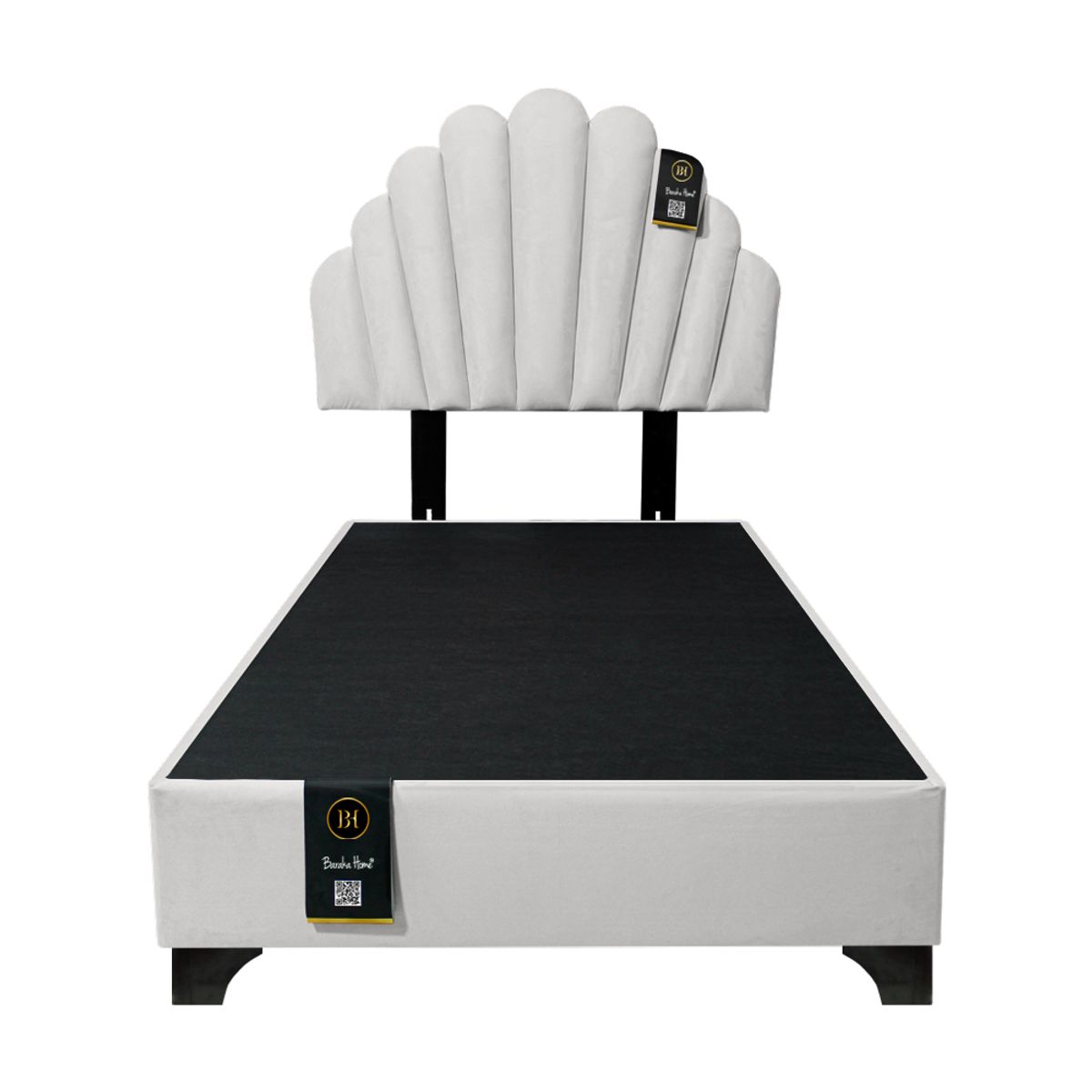 BARAKA HOME - Dormitorio Afrodita + Cabecera patas ajustables 1.5 plz - Ivory