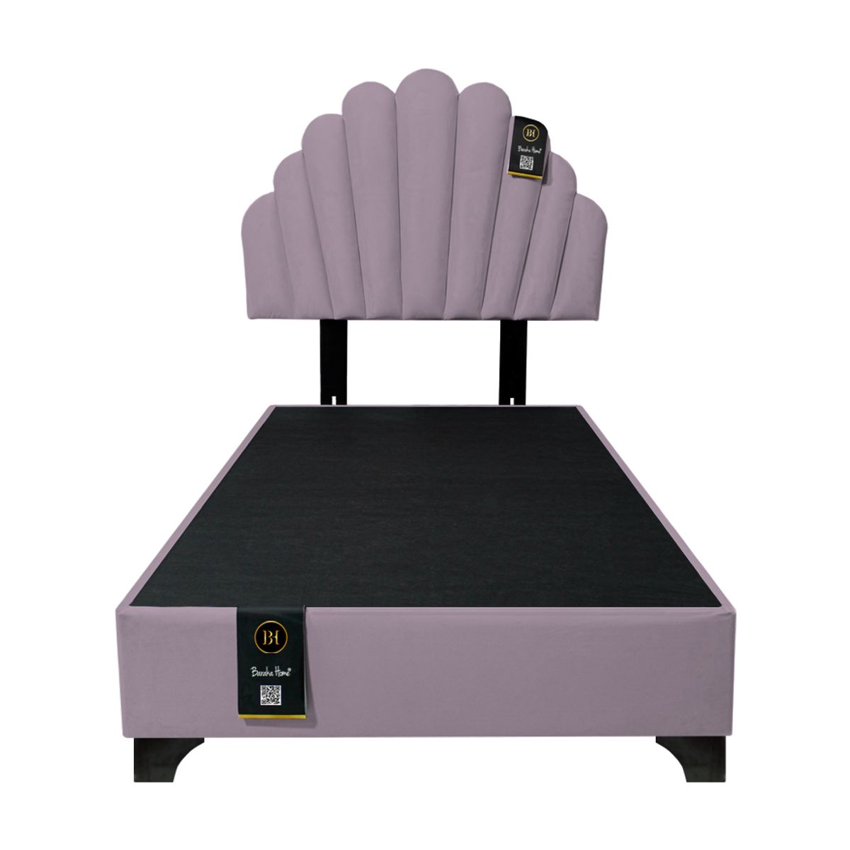 BARAKA HOME - Dormitorio Afrodita + Cabecera patas ajustables 1.5 plz - Lila