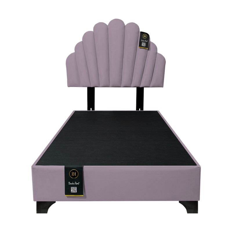 BARAKA HOME - Dormitorio Afrodita + Cabecera patas ajustables 1.5 plz - Lila