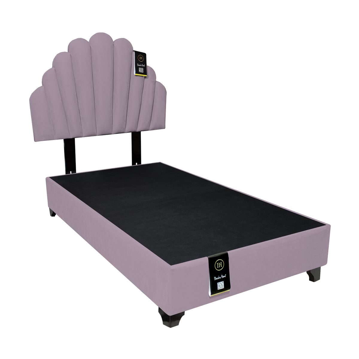 BARAKA HOME - Dormitorio Afrodita + Cabecera patas ajustables 1.5 plz - Lila