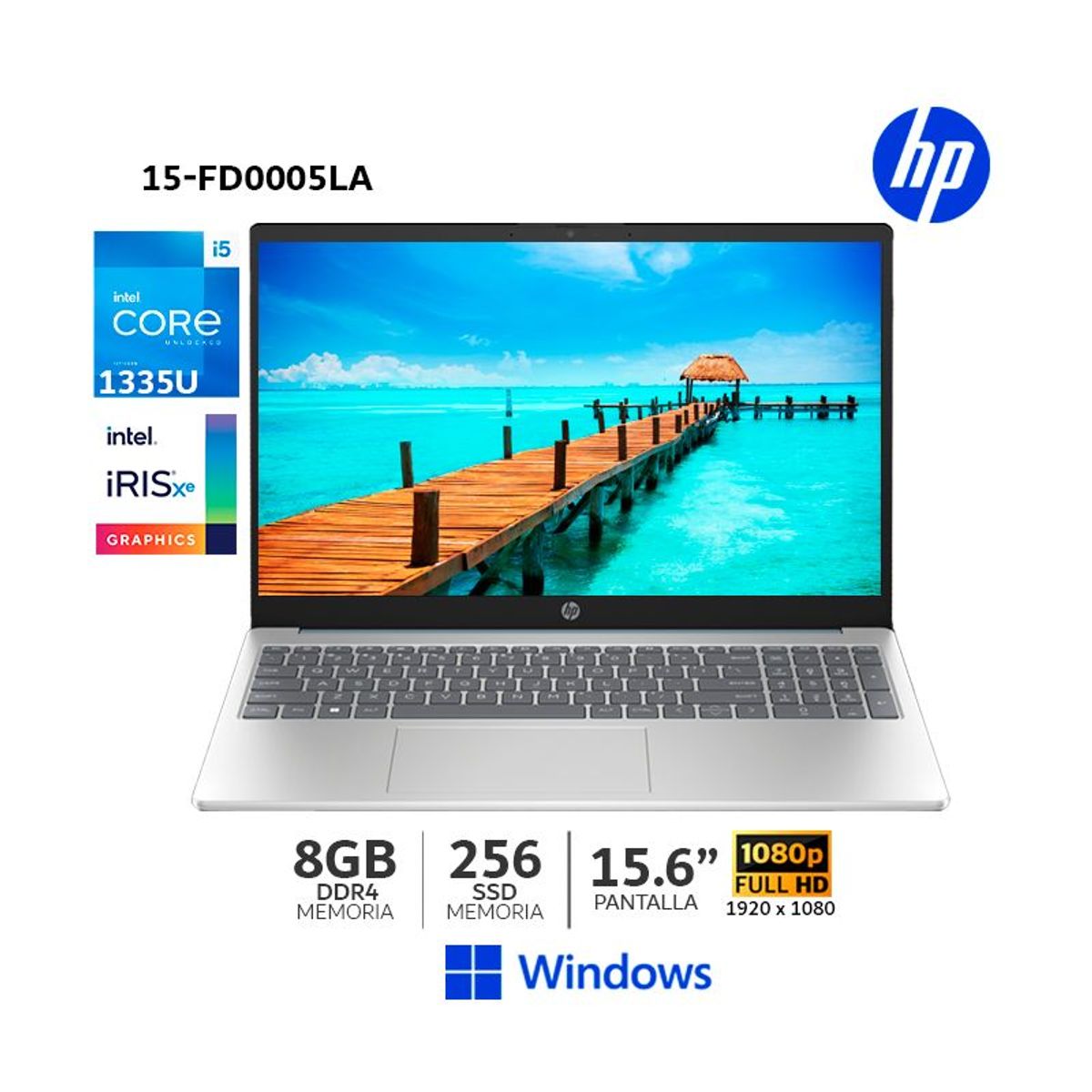 HP - Laptop Hp 15-fd0005la Core I5- 1335U / 8GB DDR4 / 256GB SSD / 15.6" FHD  / WIND - 802N7LA