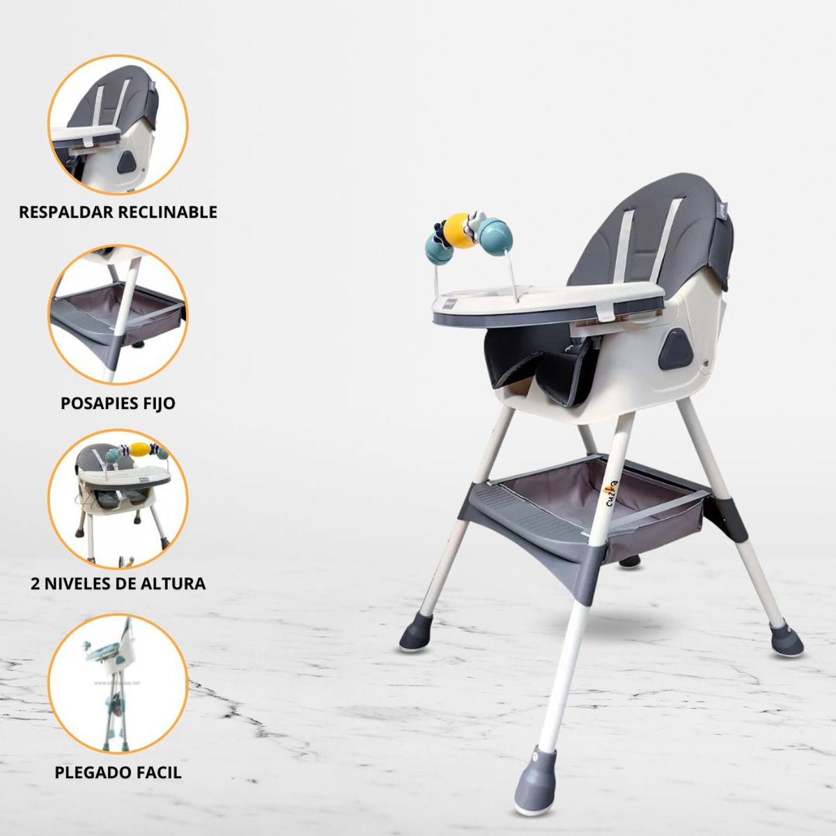 EBABY - Silla de comer Ebaby «DALI» Gray