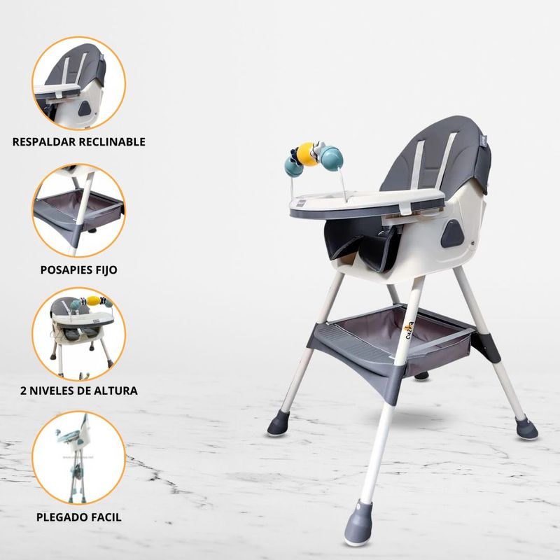 EBABY - Silla de comer Ebaby «DALI» Gray