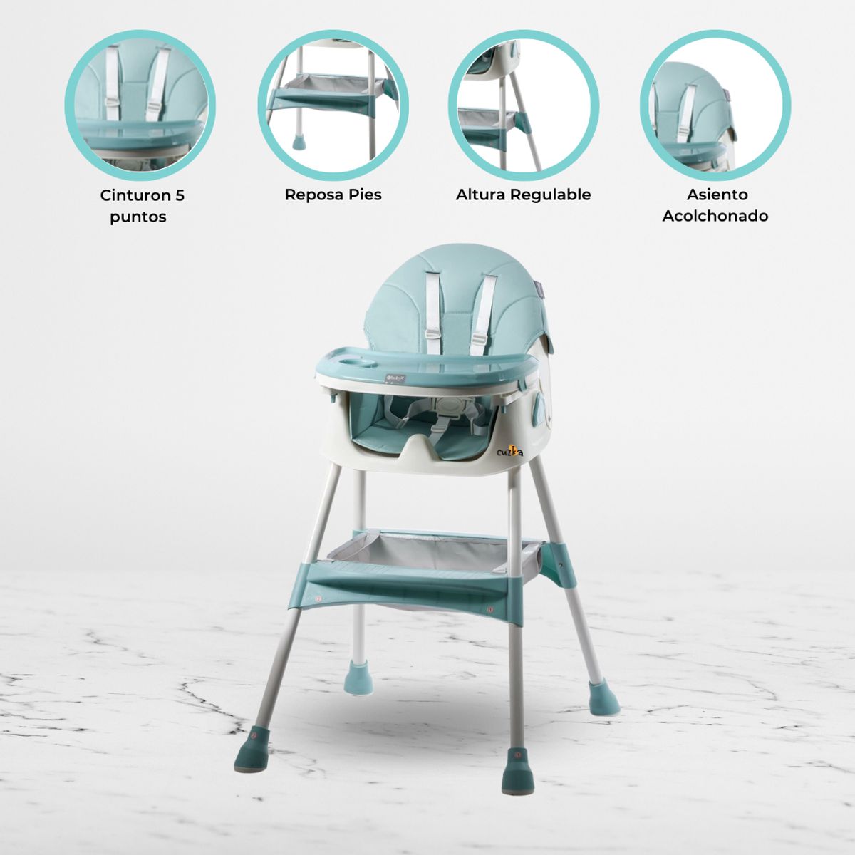 EBABY - Silla de comer Ebaby «DALI» Light Green