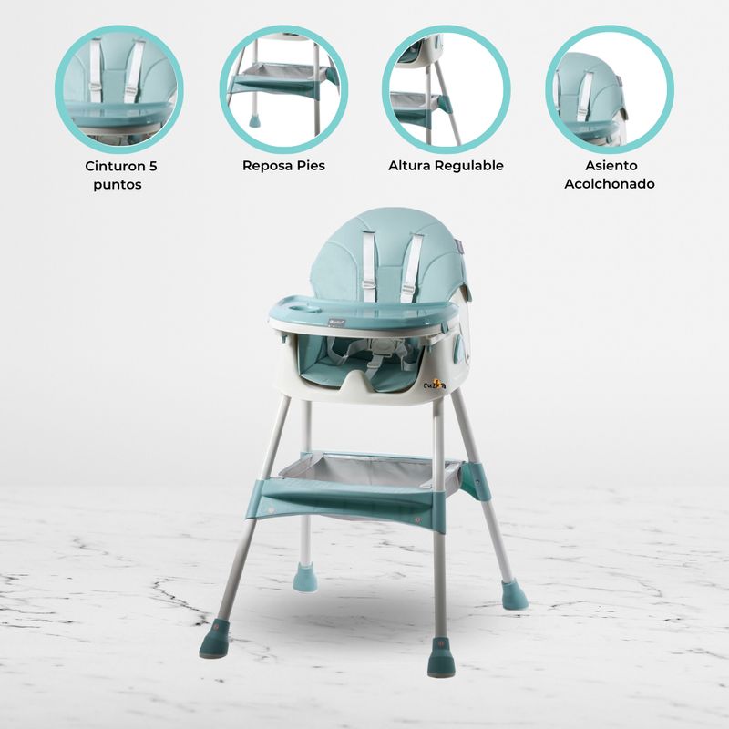 EBABY - Silla de comer Ebaby «DALI» Light Green