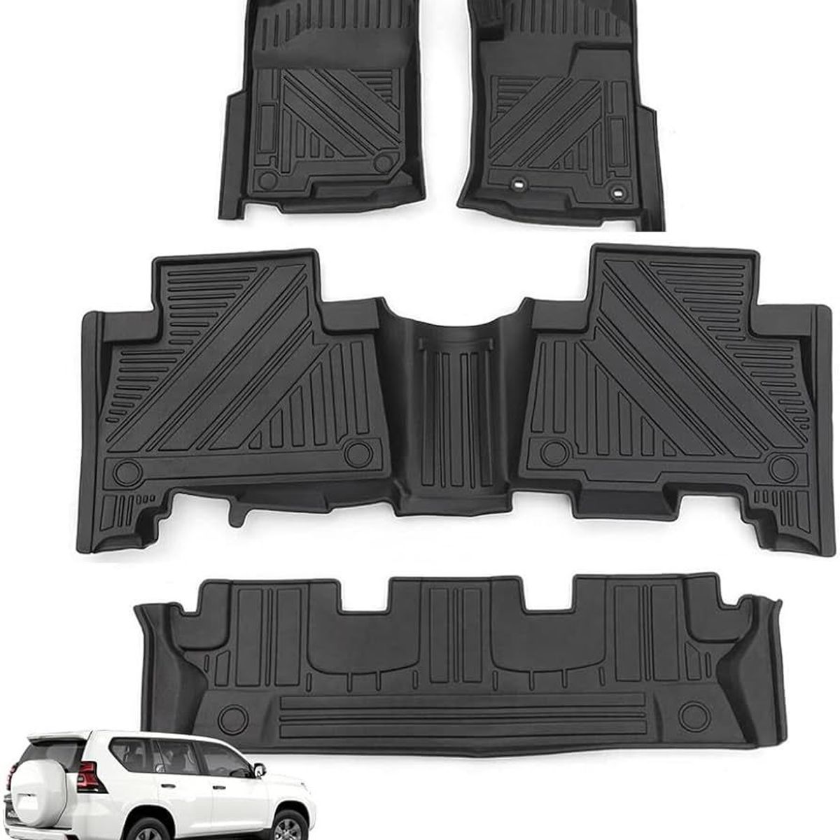 GENERICO - PISOS BANDEJA 3D TOYOTA LAND CRUISER PRADO 2010 2018 2023.