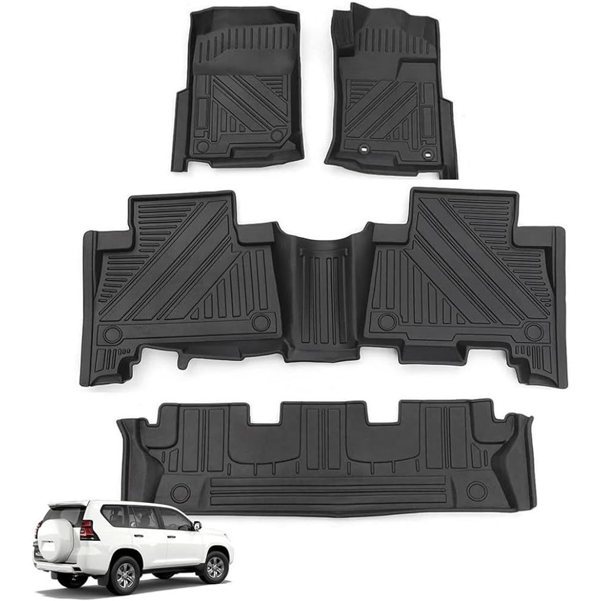 GENERICO - PISOS BANDEJA 3D TOYOTA LAND CRUISER PRADO 2010 2018 2023.