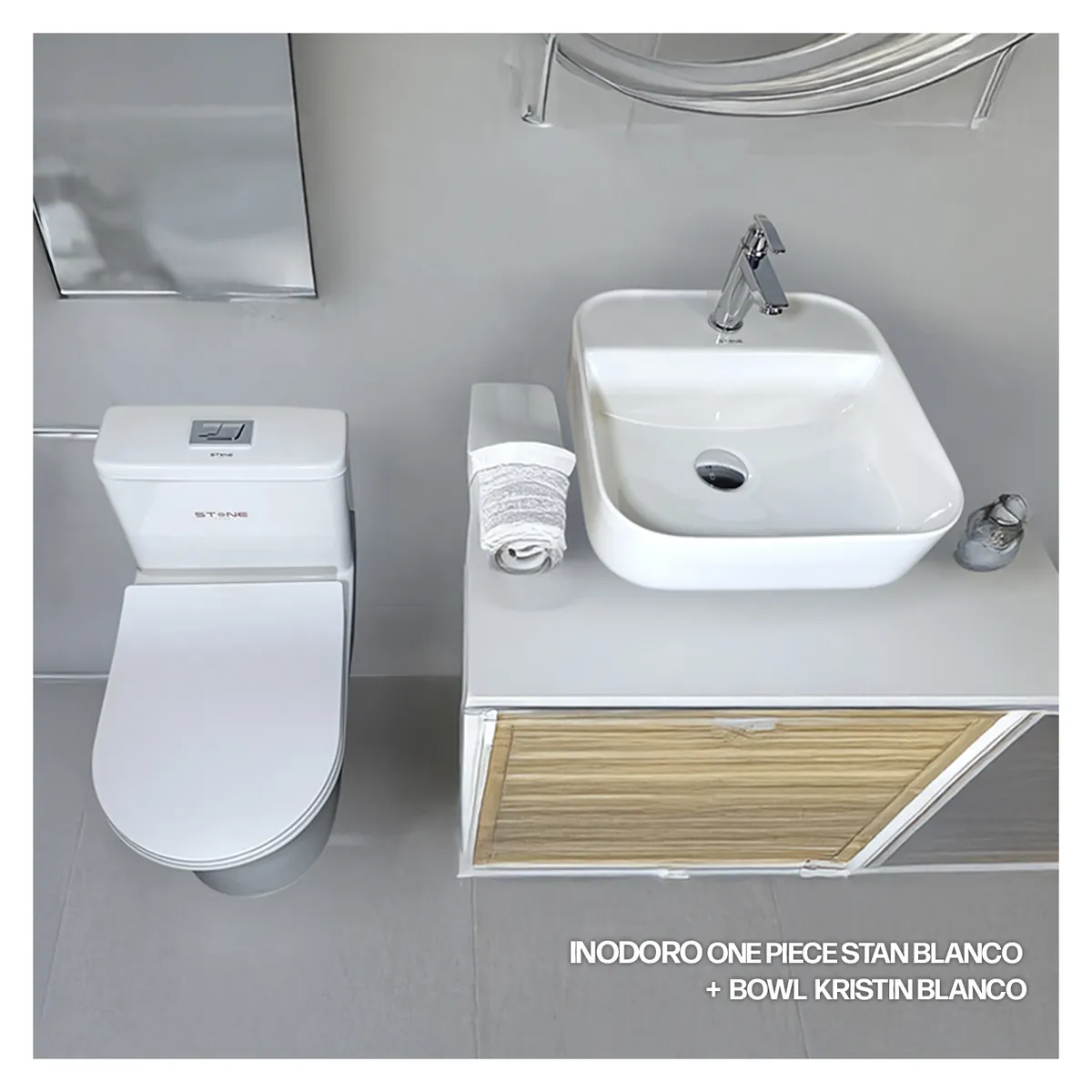 STONE - COMBO INODORO ONE PIECE STAN BLANCO  BOWL KRISTIN BLANCO STONE