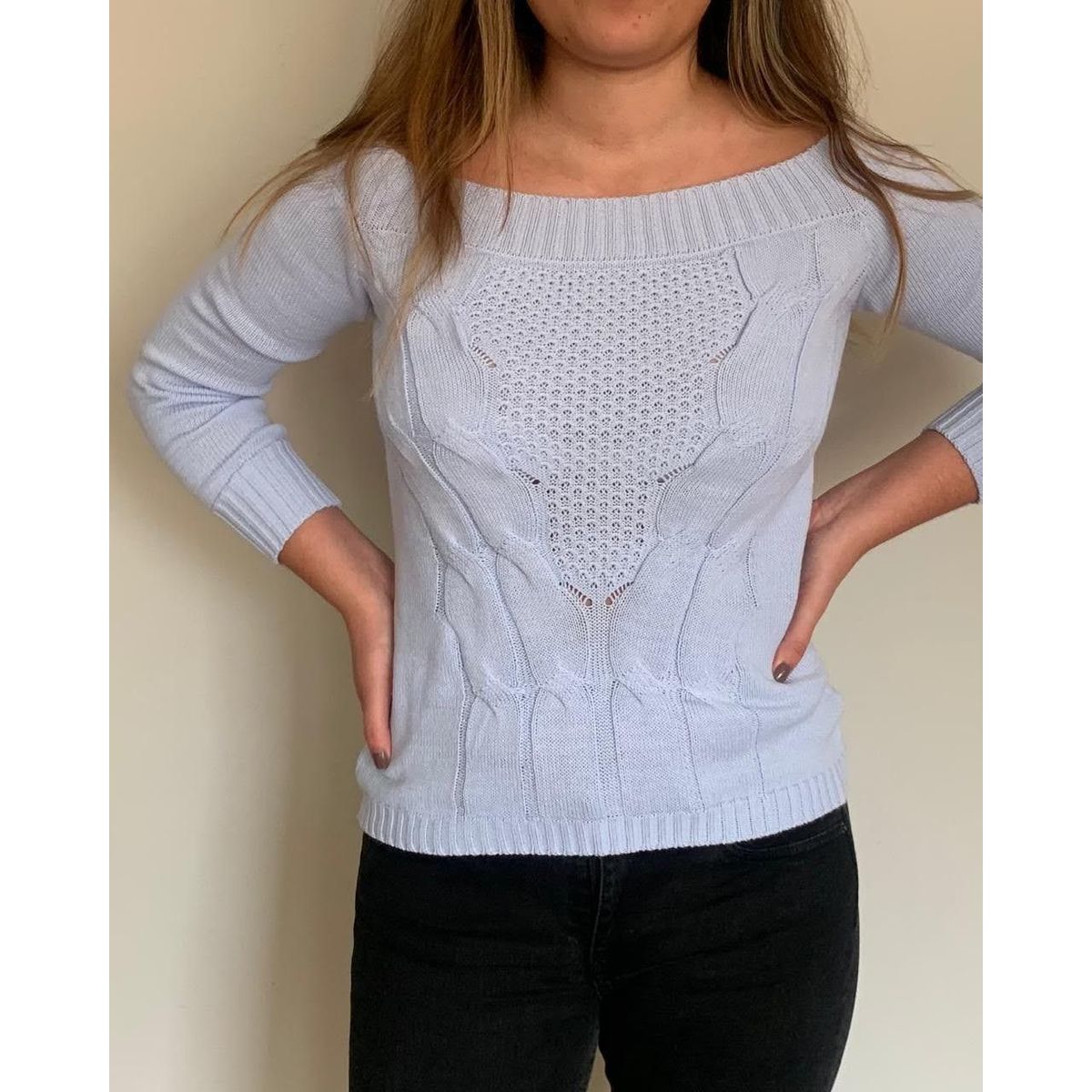 GENERICO - Chompa Ojal Mujer Celeste.