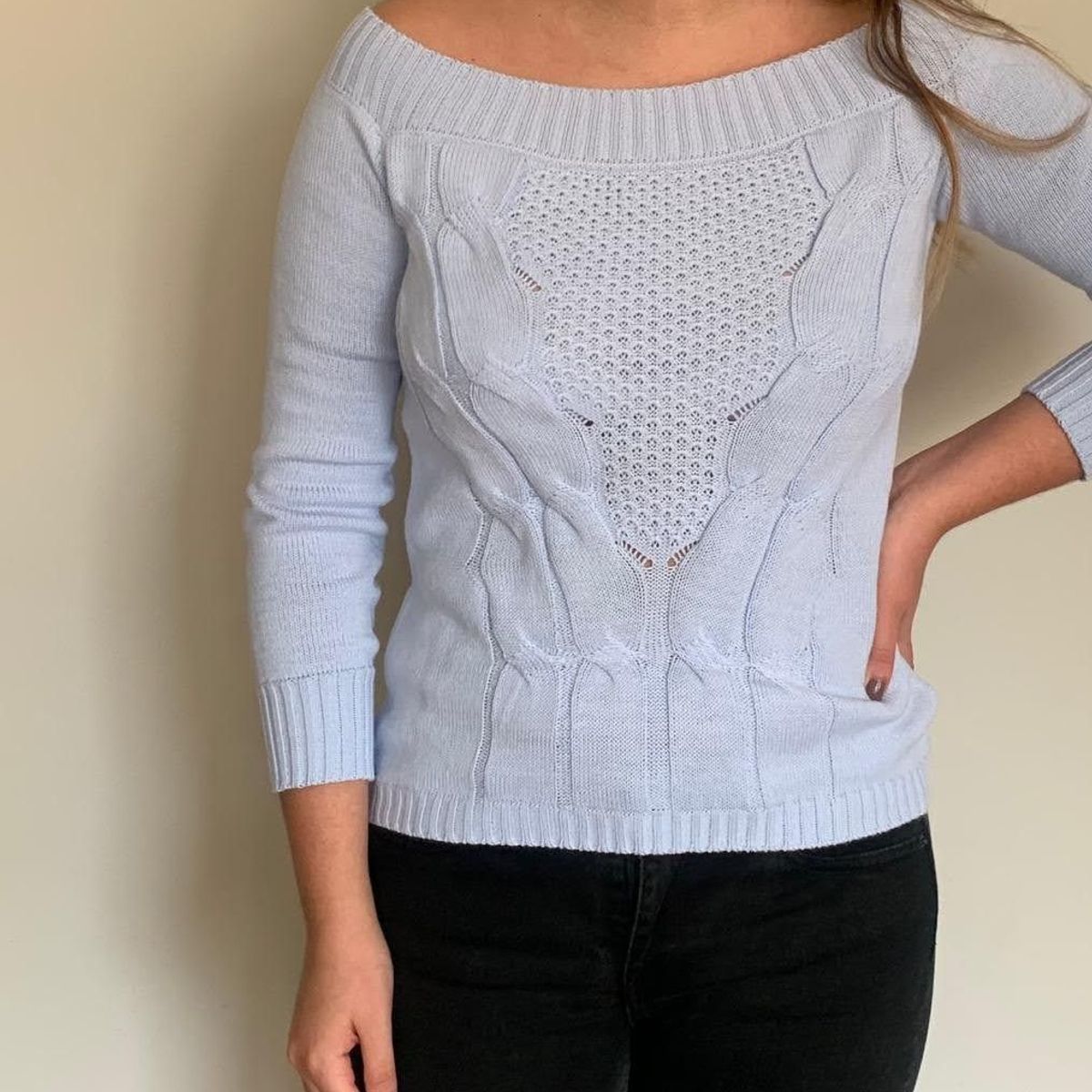 GENERICO - Chompa Ojal Mujer Celeste.