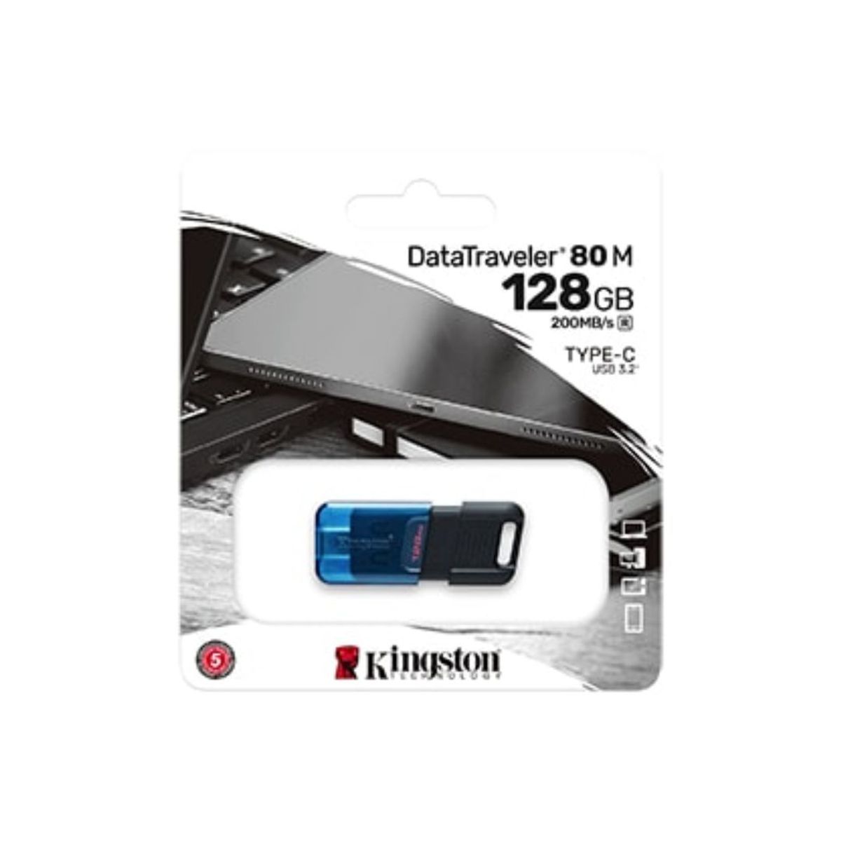 KINGSTON - MEMORIA USB KINGSTON DATATRAVELER 80M 128GB USB-C 3.2
