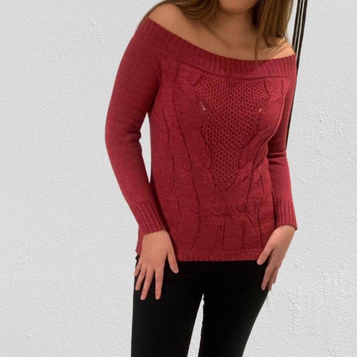 GENERICO - Chompa de Hilo Mujer Roja Mandalay Knits.