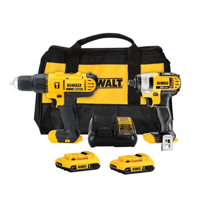 DEWALT - DCK222D2 KIT TALADRO PERCUTOR DCD776 + ATORNILLADOR DCF885 20V DEWALT