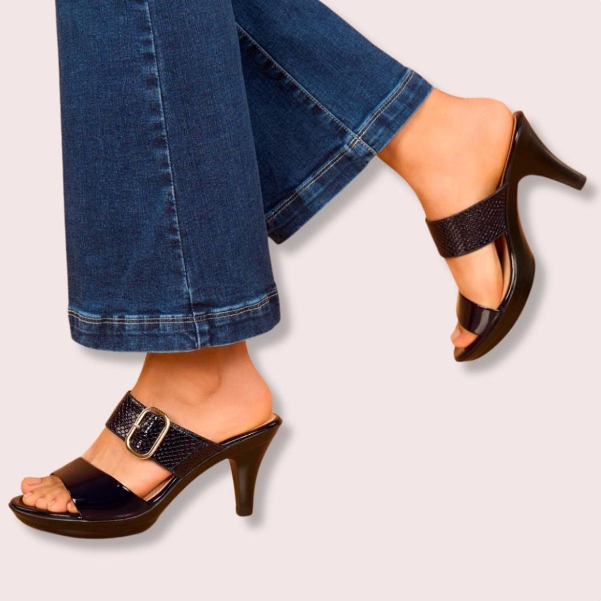 VIALE - Sandalia X-Strap Casual DAYA-2404 Azul Viale Cuero