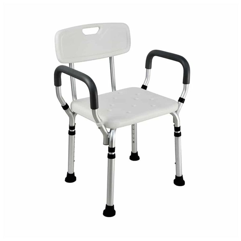 FIRST CARE - Silla de Ducha con Apoya Brazos de Aluminio para Baño