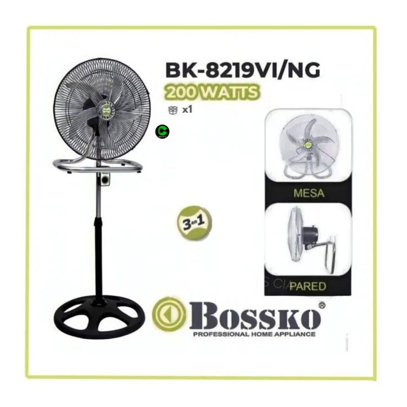 BOSSKO - Ventilador Bossko 3 En 1 De 18″ 200W BK-8219VI/NG