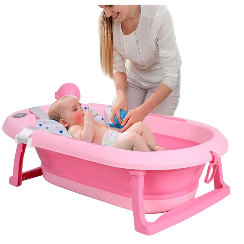 BABY KITS - Bañera para Bebe con Termómetro JELLY Guantes y Rociador
