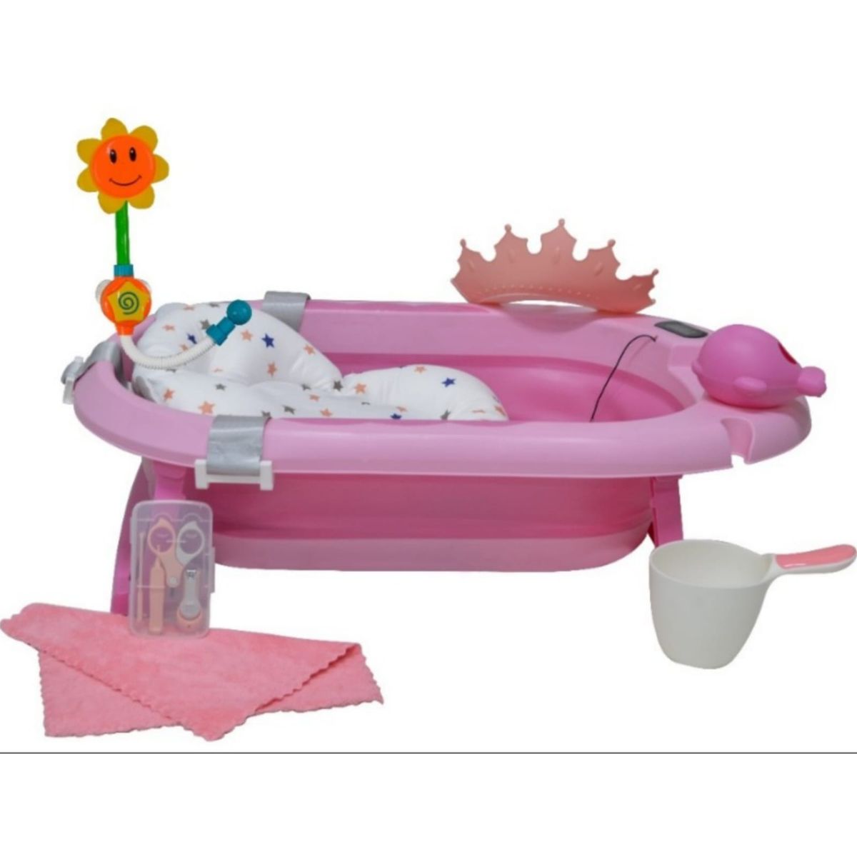 BABY KITS - Bañera para Bebe con Termómetro  Guantes y Rociador