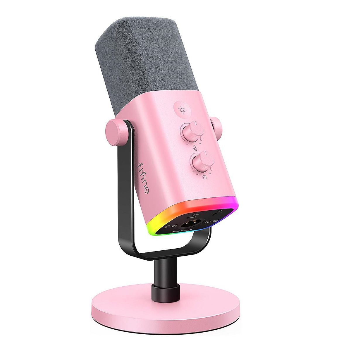 FIFINE - Fifine - Micrófono Ampligame AM8 RGB USBXLR Dynamic - Rosado