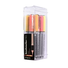 Set De 12 Rotuladores Brushmarker Pro Karin | Colores Sky | Punta Pincel Y Tinta Al Agua | Ideal Para Lettering Y Mezcla De Colores | Estuche Transportable Incluido