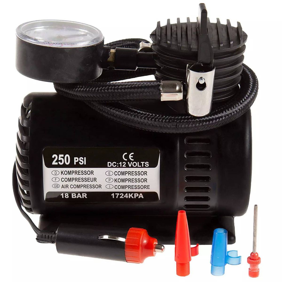 GENERICO - Compresor Portatil Para Automotriz 250 PSI 12V