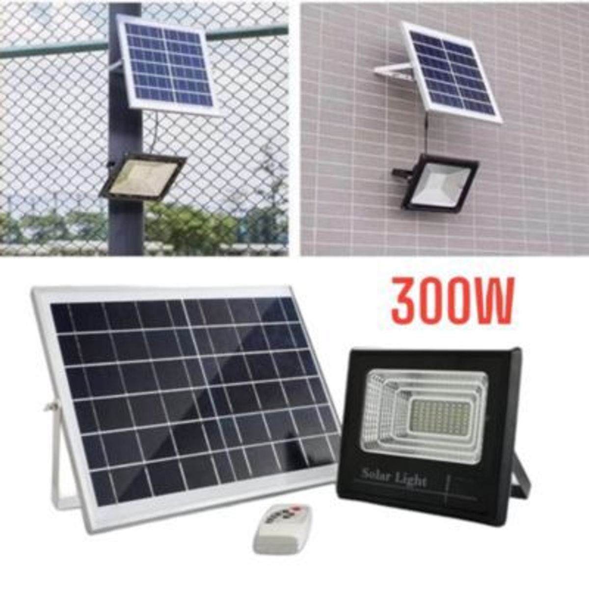 OEM - Reflector Solar Led 300Watts con Panel Solar Exteriores