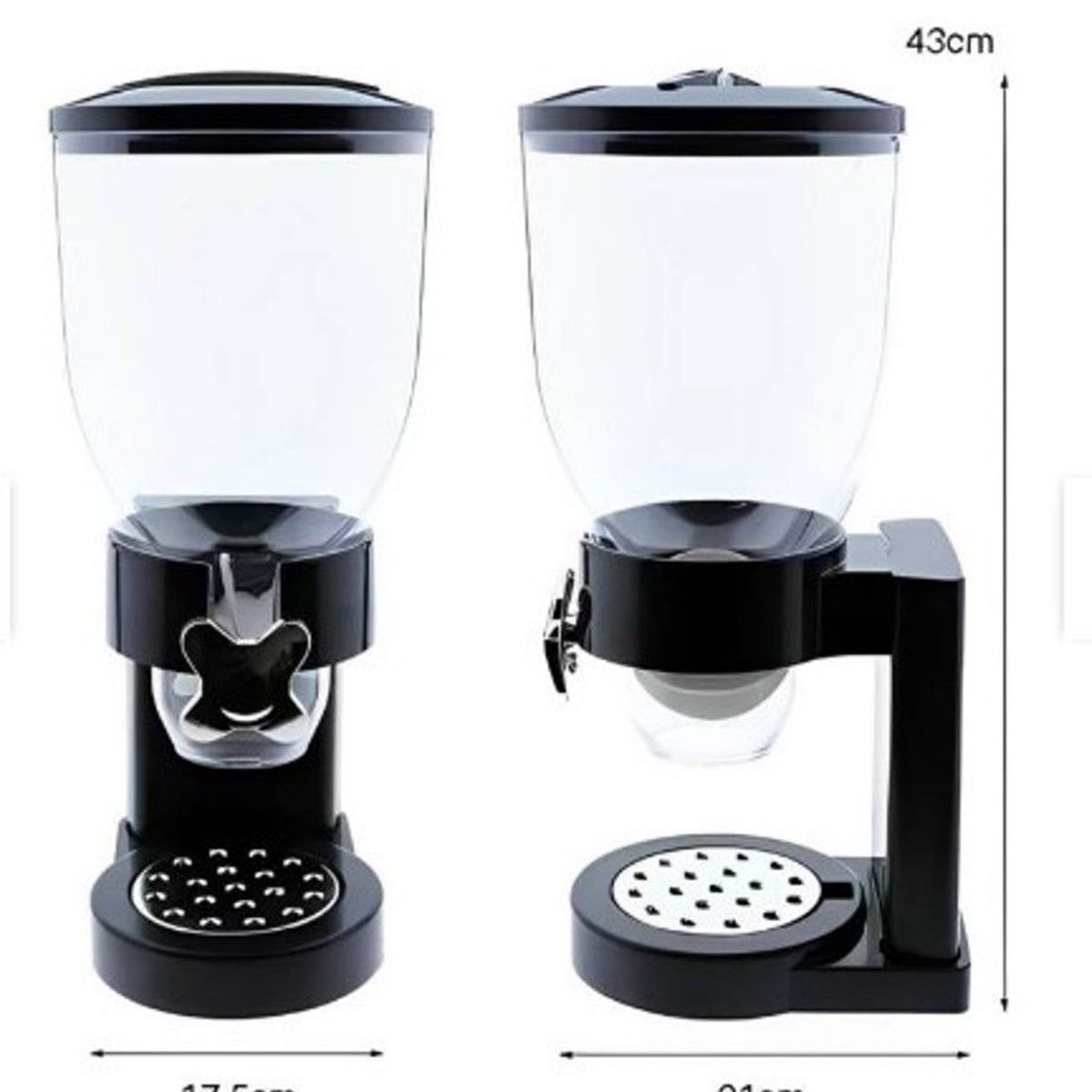 GENERICO - Dispensador para Cereales Dulces Fruta Seca NEGRO