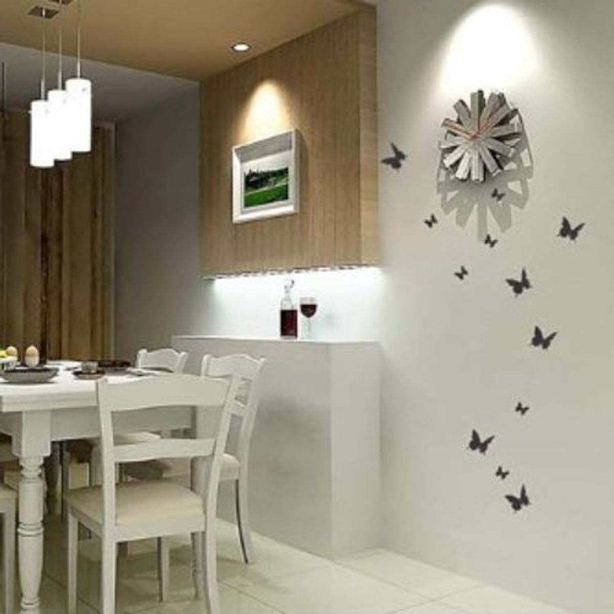 GENERICO - 12Pcs 3D Mariposa Pegatinas de Pared PVC Autoadhesivo -Negro