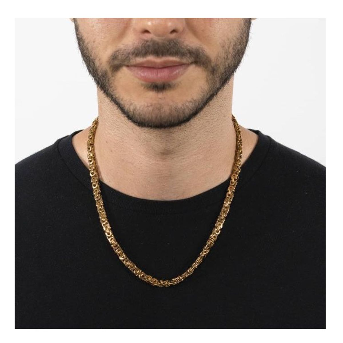 GENERICO - Collar Cadena de oro en acero inoxidable