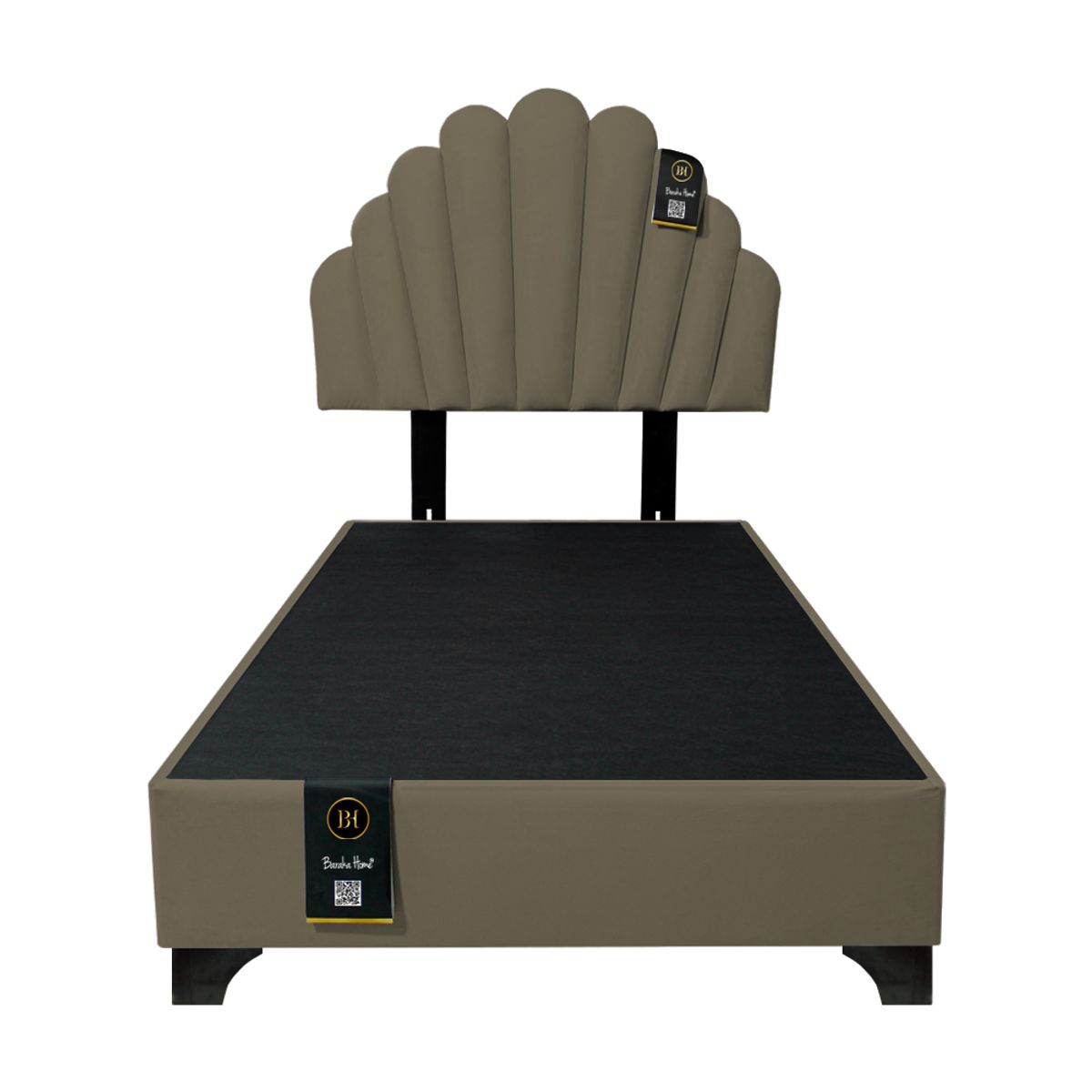 BARAKA HOME - Dormitorio Afrodita + Cabecera patas ajustables 2 plz - Beige Oscuro