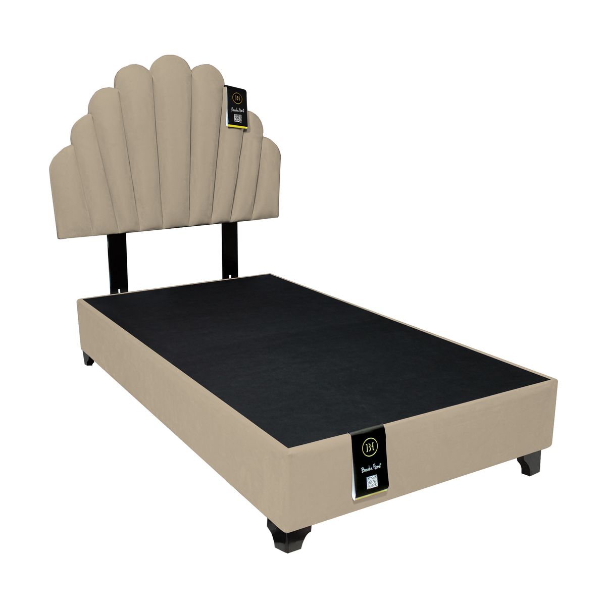 BARAKA HOME - Dormitorio Afrodita + Cabecera patas ajustables 2 plz - Beige Claro