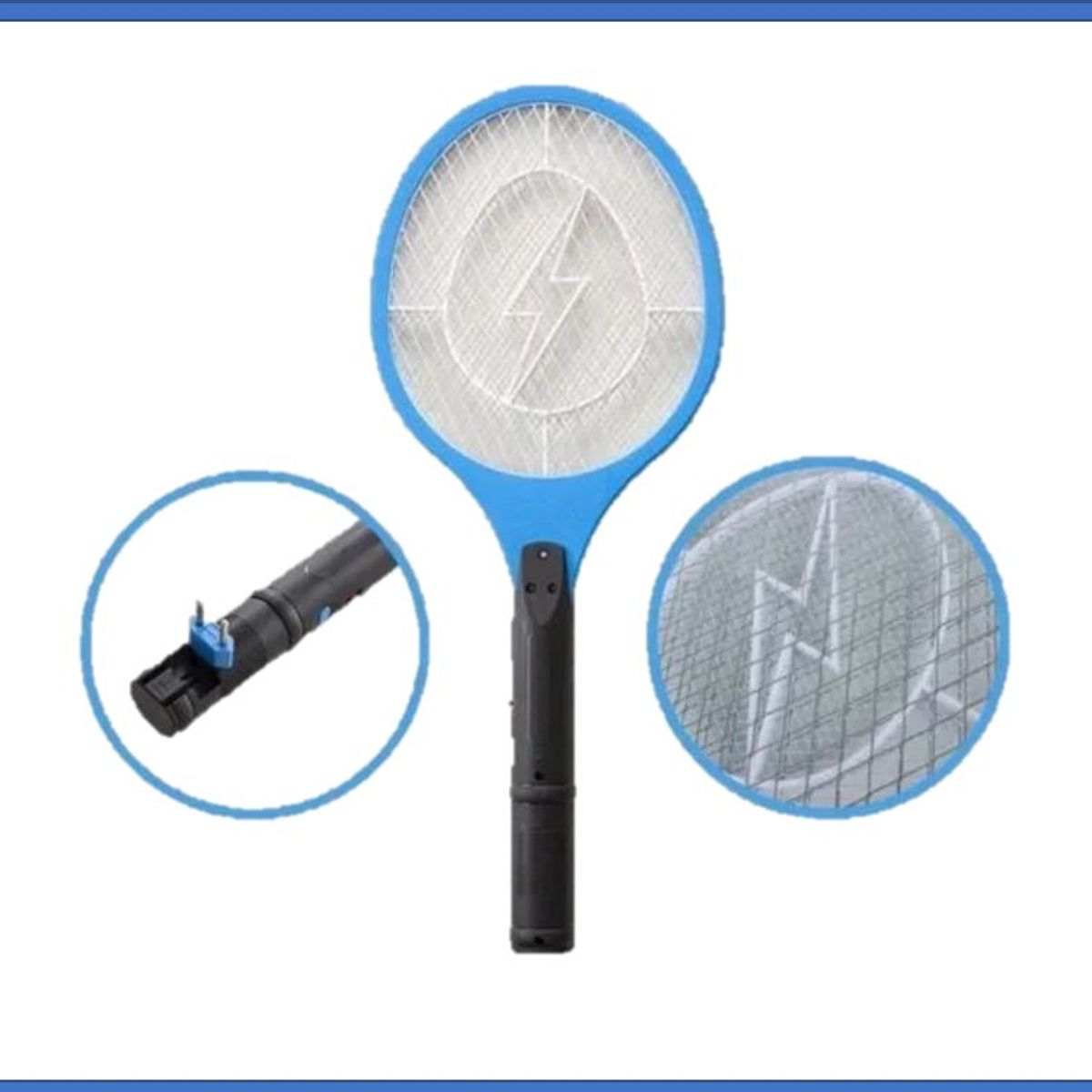 GENERICO - Raqueta electrica para matar zancudos e insectos celeste